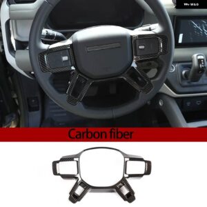 ランドローバー ディフェンダー 90 110 2020-2024 ABS カーボン インテリア ステアリング ホイール 装飾 ステッカー カー - carbon fiber