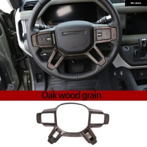 ランドローバー ディフェンダー 90 110 2020-2024 ABS カーボン インテリア ステアリング ホイール 装飾 ステッカー カー - Oak Wood Grain