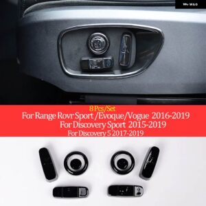 ランドローバー ディスカバリー 5 LR5/スポーツカースタイリング ABS クロームシート 調整ボタン カバー - 8 Pcs-Black