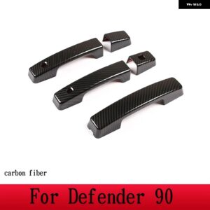 ランドローバー ABS クロームブラック ディフェンダー 90 110 2020-2022 車外装 ドアハンドル ボウル 装飾 カバー トリムカー - Carbon fiber 5