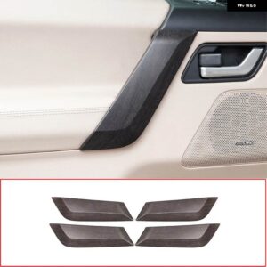 ランドローバー フリーランダー 2 07-15 ABS クロームメッキ/オーク粒ドアインナー ドアハンドル カバー ステッカー - Oak Wood Grain