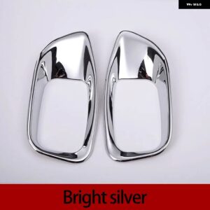 ジャガー 2個 カーボンスタイル ABS クロームカーシート 装飾 フレームカバー トリム XE XF F-PACE F ペース X761 - Bright Silver