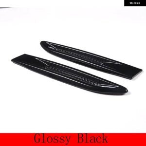 ジャガー 2個 黒 XF XFL XE F ペース F ペース X761 ABS カーボンサイドフェンダーベントトリムカバー カー - Glossy Black