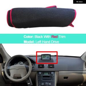 ボルボ 2 層インナーダッシュボード カバー クッション サンシェード ダッシュボード パッド ケープ XC90 2002 - 2011 2012 2013 - red