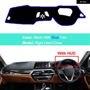 BMW インナーダッシュボード カバー 5シリーズ G30 2017-20 サンシェード クッション サンシェード パッド - RHD With HUD Blue