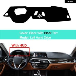 BMW インナーダッシュボード カバー 5シリーズ G30 2017-20 サンシェード クッション サンシェード パッド - LHD With HUD Black