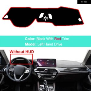 BMW インナーダッシュボード カバー 5シリーズ G30 2017-20 サンシェード クッション サンシェード パッド - LHD No HUD Red