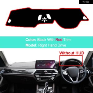 BMW インナーダッシュボード カバー 5シリーズ G30 2017-20 サンシェード クッション サンシェード パッド - RHD No HUD Red