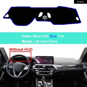 BMW インナーダッシュボード カバー 5シリーズ G30 2017-20 サンシェード クッション サンシェード パッド - LHD No HUD Blue
