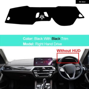 BMW インナーダッシュボード カバー 5シリーズ G30 2017-20 サンシェード クッション サンシェード パッド - RHD No HUD Black