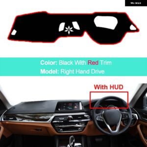 BMW インナーダッシュボード カバー 5シリーズ G30 2017-20 サンシェード クッション サンシェード パッド - RHD With HUD Red