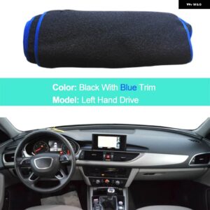アウディ A6 C7 IV 2012-2018 LHD RHD 2 層ダッシュボード カバー ケープラグ シェード パッド 2014-17 - LHD Blue