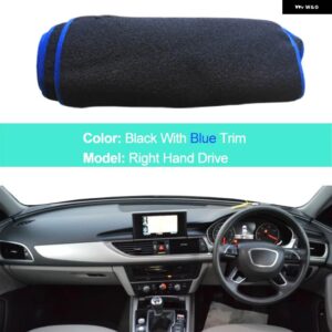 アウディ A6 C7 IV 2012-2018 LHD RHD 2 層ダッシュボード カバー ケープラグ シェード パッド 2014-17 - RHD Blue