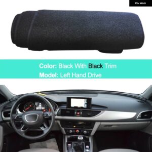 アウディ A6 C7 IV 2012-2018 LHD RHD 2 層ダッシュボード カバー ケープラグ シェード パッド 2014-17 - LHD-Black