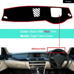 BMW ダッシュボード カバー クッション 5シリーズ F10 2010-16 サンシェード パッド 抗 UV - RHD Red With HUD