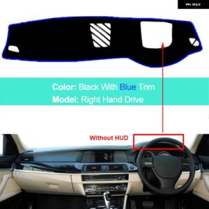 BMW ダッシュボード カバー クッション 5シリーズ F10 2010-16 サンシェード パッド 抗 UV - RHD Blue With HUD