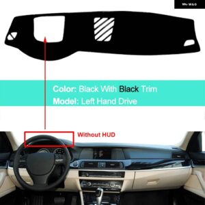 BMW ダッシュボード カバー クッション 5シリーズ F10 2010-16 サンシェード パッド 抗 UV - LHD Black With HUD