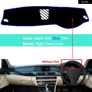 BMW ダッシュボード カバー クッション 5シリーズ F10 2010-16 サンシェード パッド 抗 UV - RHD Blue No HUD