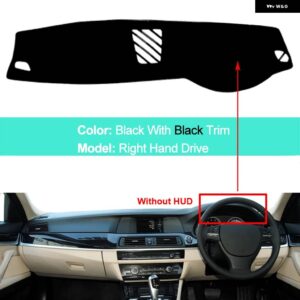 BMW ダッシュボード カバー クッション 5シリーズ F10 2010-16 サンシェード パッド 抗 UV - RHD Black No HUD