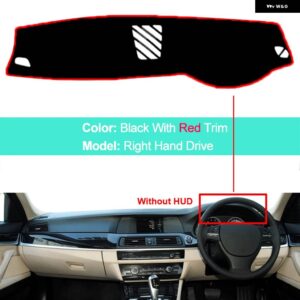 BMW ダッシュボード カバー クッション 5シリーズ F10 2010-16 サンシェード パッド 抗 UV - RHD Red No HUD