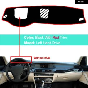 BMW ダッシュボード カバー クッション 5シリーズ F10 2010-16 サンシェード パッド 抗 UV - LHD Red With HUD