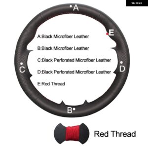 スバル 車ステアリング ホイールカバー レガシィ 2015-2017 アウトバック 2015-2017 XV クロストレック 2016-2017 - Red Thread