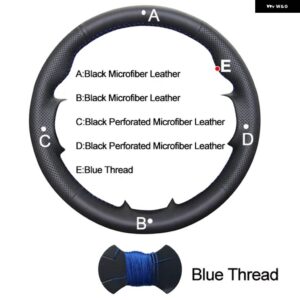 スバル 車ステアリング ホイールカバー レガシィ 2015-2017 アウトバック 2015-2017 XV クロストレック 2016-2017 - Blue Thread
