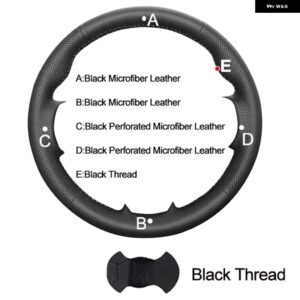 スバル 車ステアリング ホイールカバー レガシィ 2015-2017 アウトバック 2015-2017 XV クロストレック 2016-2017 - Black Thread