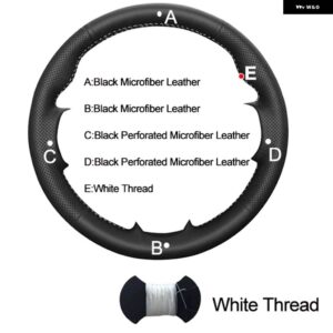 スバル 車ステアリング ホイールカバー レガシィ 2015-2017 アウトバック 2015-2017 XV クロストレック 2016-2017 - White Thread