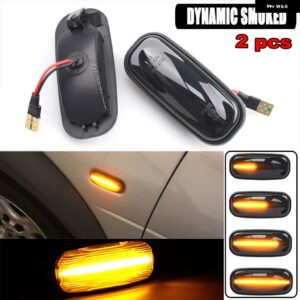 ランドローバー 1ペア アンバー ダイナミック 流れる LED ウィンカー サイド マーカーライト ディスカバリー 2 1999-2004 ディフェンダーフリーランダー 1 - Dynamic Smoked