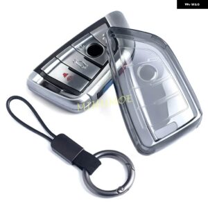 BMW G20 G21 G22 G30 G31 F48 F39 G01 G05 G06 G07 G14 F40 F44 黒クリアキーフォブケースカバー キーホルダー ライト薄型 - 1x Key Case Keychain