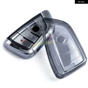BMW G20 G21 G22 G30 G31 F48 F39 G01 G05 G06 G07 G14 F40 F44 黒クリアキーフォブケースカバー キーホルダー ライト薄型 - 1x Key Case