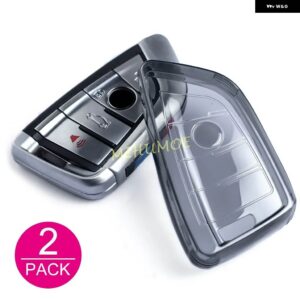 BMW G20 G21 G22 G30 G31 F48 F39 G01 G05 G06 G07 G14 F40 F44 黒クリアキーフォブケースカバー キーホルダー ライト薄型 - 2x Key Case