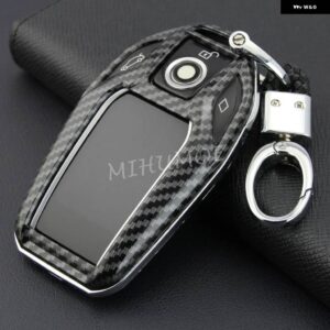 BMW カーボン液晶画面キーカバー ケース FOB チェーン 5 6 7 8シリーズ X3 X4 X5 X7 G30 G31 G32 G11 G12 G70 G01 G02 G05 G07 - With Keychain