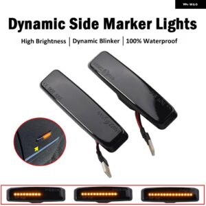 BMW 2個 ダイナミック LED サイドマーカーシーケンシャル インジケータ ウインカー 5シリーズ E39 1995-2003 M5 流れるウィンカー ライト - Dynamic Smoked