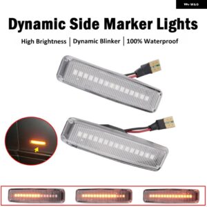 BMW 2個 ダイナミック LED サイドマーカーシーケンシャル インジケータ ウインカー 5シリーズ E39 1995-2003 M5 流れるウィンカー ライト - Dynamic Crystal