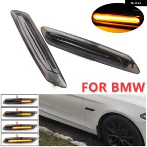 BMW 2X LED シーケンシャルフェンダー インジケータ ーサイドマーカーウインカーウィンカー ライト 5シリーズ F10 F11 528I 528IX 535I 2011 12 2013用 - Smoke lens