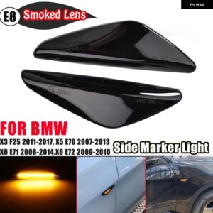 BMW 流れるウィンカー ライトダイナミック カー LED サイドマーカーシーケンシャル インジケータ ウインカー X6 E71 E72 X5 E70 X3 F25 - smoked black