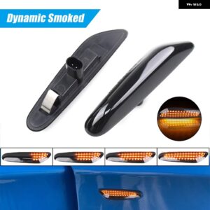 BMW E60 E90 LED サイドマーカーフェンダーランプ E46 E36 E61 E92 E93 X1 E84 X3 ストリーマー LED ダイナミック ウィンカー ライト流れるウインカー - Full LED Smoked