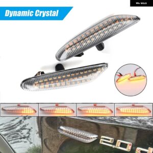 BMW E60 E90 LED サイドマーカーフェンダーランプ E46 E36 E61 E92 E93 X1 E84 X3 ストリーマー LED ダイナミック ウィンカー ライト流れるウインカー - Full LED Crystal
