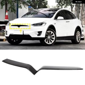 テスラ カーボンフロントグリル トリムカバー モデル X S 2016-2019 フロントバンパー グリル トリムカバー 装飾 - For Model X