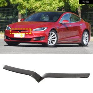 テスラ カーボンフロントグリル トリムカバー モデル X S 2016-2019 フロントバンパー グリル トリムカバー 装飾 - For Model S