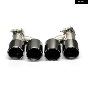 BMW 排気 640I 535I マフラー 先端デュアルマフラー ステンレス排気先端 H 形状バンパー マフラー 先端 - black