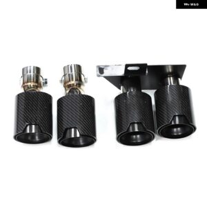 BMW デュアル排気先端 304 ステンレスマフラー 先端 F10 F11 520I 523I 525I 528I 530I M5 バンパー マフラー - Carbon　Fiber　B