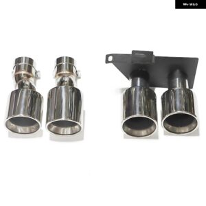 BMW デュアル排気先端 304 ステンレスマフラー 先端 F10 F11 520I 523I 525I 528I 530I M5 バンパー マフラー - Silver　B