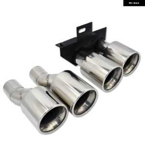 BMW デュアル排気先端 304 ステンレスマフラー 先端 F10 F11 520I 523I 525I 528I 530I M5 バンパー マフラー - Silver　A