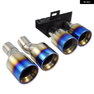 BMW デュアル排気先端 304 ステンレスマフラー 先端 F10 F11 520I 523I 525I 528I 530I M5 バンパー マフラー - Blue