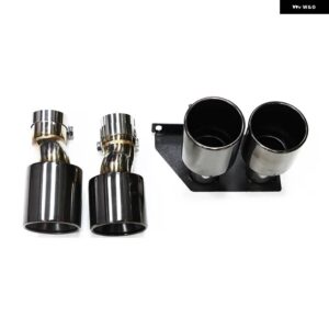 BMW デュアル排気先端 304 ステンレスマフラー 先端 F10 F11 520I 523I 525I 528I 530I M5 バンパー マフラー - black
