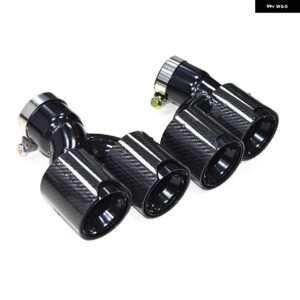 BMW デュアルアウト排気先端カーボンマフラー 先端 H 形状テールパイプ 525I 528I 530I G30 G31 2018 + 5シリーズ 排気先端ノズル - Carbon　Fiber　H