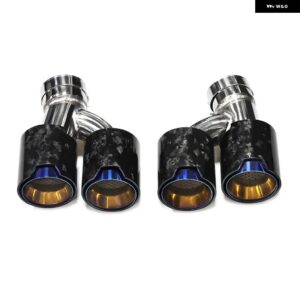 BMW デュアルアウト排気先端カーボンマフラー 先端 H 形状テールパイプ 525I 528I 530I G30 G31 2018 + 5シリーズ 排気先端ノズル - Carbon　Fiber　D